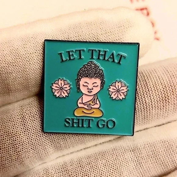 Let It Go Buddha Hot Funny cute  Pin - Picture 1 of 1